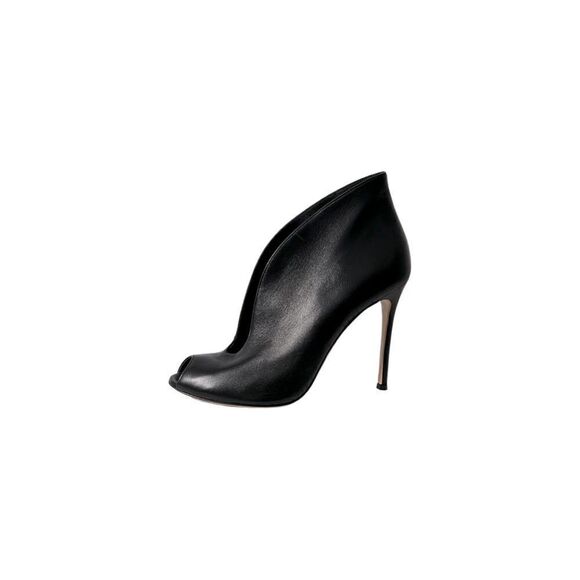 Gianvito Rossi Black Leather Vamp Booties Size 39.5 - Picture 4 of 16